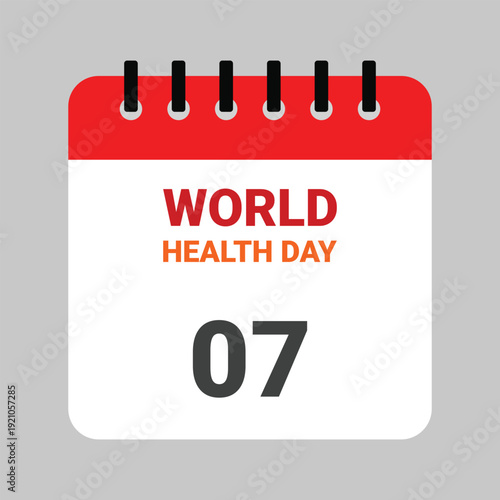 World Health Day April 7 – Global Health Awareness Calendar Icon