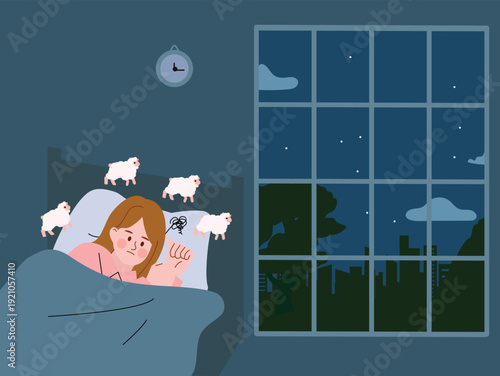 Sleepless Night Counting Sheep and Battling Insomnia
