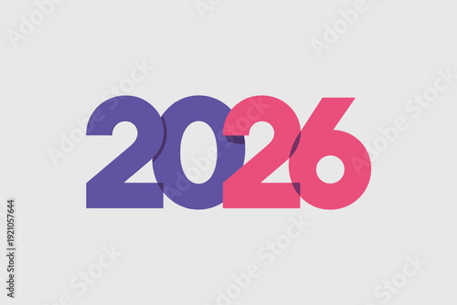 Bold 2026 Numerals Graphic, Abstract Design, Celebrating New Year Future, Success and Growth, Festive Holiday Branding, Futuristic Modern Celebration Countdown, Presentation Element for Goals and Plan