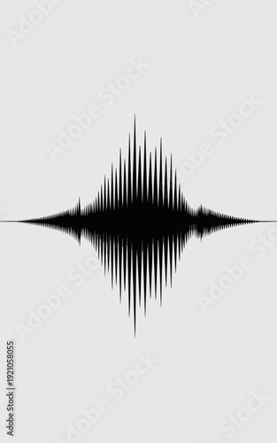 Abstract sound wave visualization with sharp peaks and valleys, representing audio signal, music production, digital waveform, data analysis, and technology concepts. This dynamic visual evokes emotio