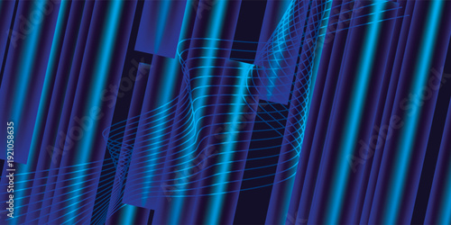 abstract background pattern line parallel glow blue style vector illustration