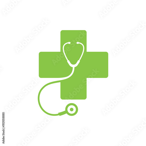 medical check logo icon illustration design, health care logo icon
