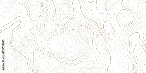 Topographic gold luxury map background. Geographic abstract pattern. Topo contour map on white background. Abstract background with waves Geographic mountain relief.