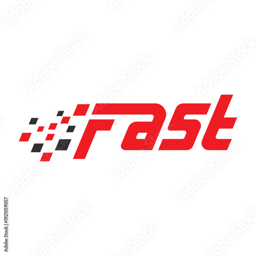 fast race logo illustration, speed faster with flag race logo icon