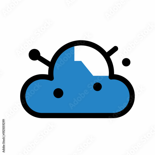 A creative cloud computing illustration, symbolizing the data technology and network data transmission