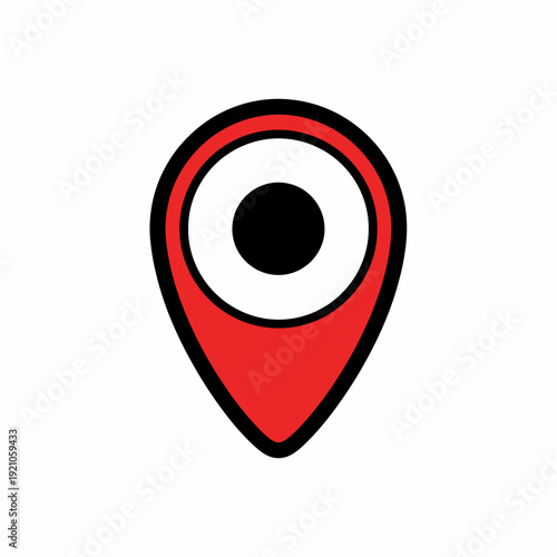 Free Download Red location pin icon, modern and minimalist design, pinpointing a specific place. It is isolated on a background - GFXLoad
