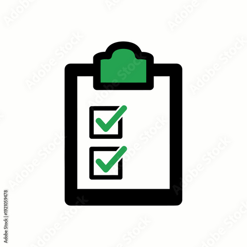 A green check mark icon is displayed on the checklist board, indicating task completion and confirming all criteria