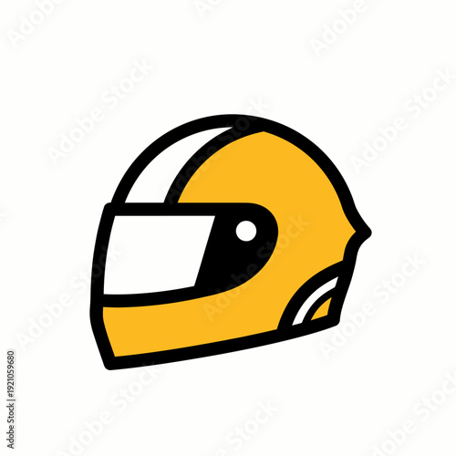 A vibrant illustration of a yellow helmet, ideal for racing and extreme sports