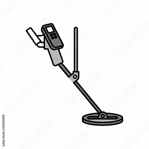 Metal detector illustration isolated on the backdrop