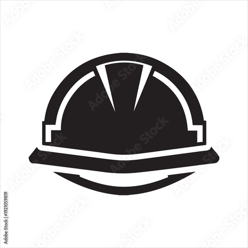 Safety Helmet Hard Hat Icon Silhouette Vector Illustration