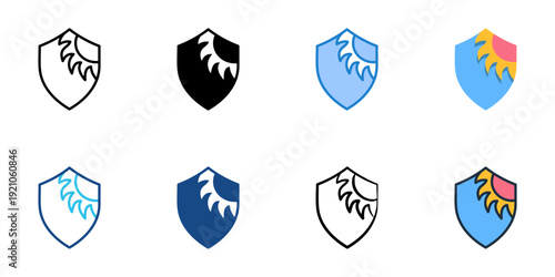 Heatwave Prevention icons set multiple style collection. Editable stroke 
