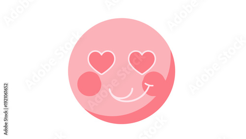 pink emoji face with heart eyes and blush expressing sweet adoration and joyful infatuation ideal for romantic social media posts.