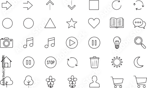 A collection of various web and user interface icons
