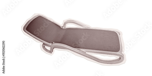 Trendy Sticker Sun lounger retro style on transparent background. Isolated vector element with dotted halftone texture, mimicking cutout collage from old newspaper. Nostalgic Vintage Pop Art aesthetic