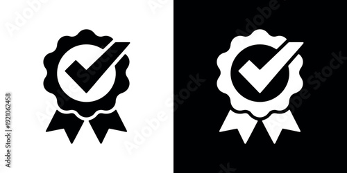 Black and white checkmark rosette ribbons