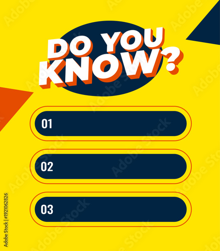 did you know faq multiple choice yellow template