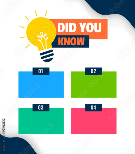 colorful did you know quiz multiple option template