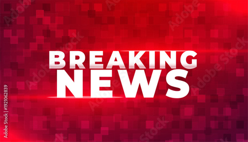 breaking news reporting red theme pixelated background