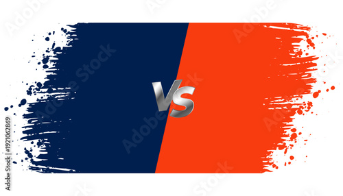 duel fight battle versus vs banner with brush stroke effect