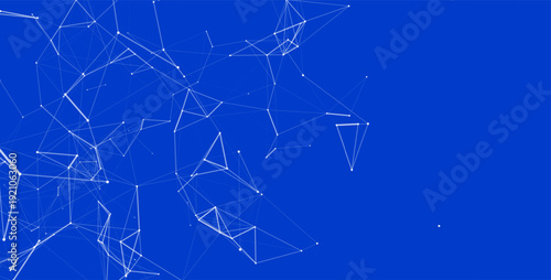 abstract technology web network wire dots lines blue banner