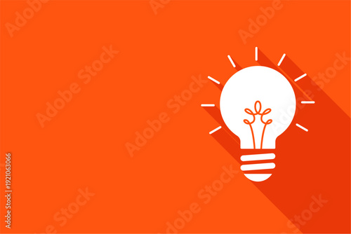 white light bulb with shadow effect and text space