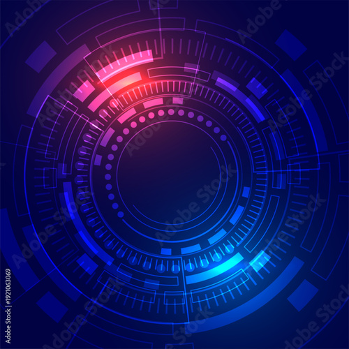 abstract techno digital circuit hud blue background