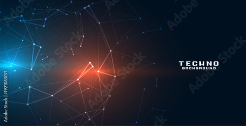 futuristic techno net wire polygonal background design