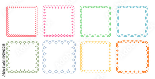 collection of empty playful frames in different color and style