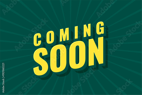 3d style coming soon announcement background design