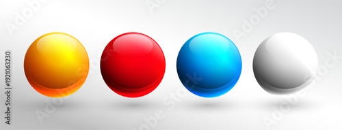 set of 3d circular ball elements in various colors