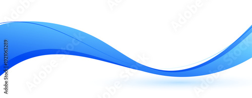 abstract blue wavy line on white background for business presentation