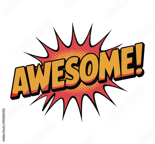 Awesome Comic Style Text Burst in Pop Art Explosion Design for Promotional Graphics