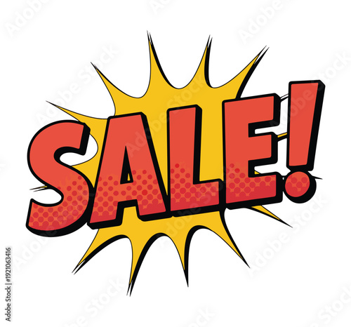 Big Sale Comic Style Banner – Discount Promotion Pop Art Explosion Sign