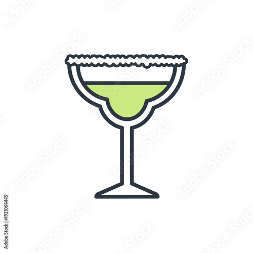 Illustration of a margarita cocktail glass.