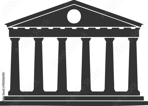 Gray Government Building Icon Financial Institution Symbol