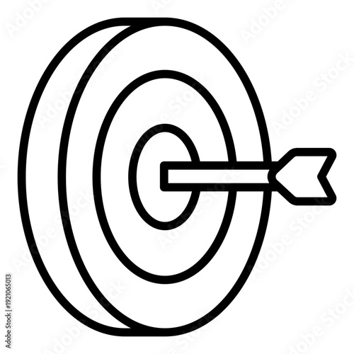 target outline icon. focused aim mark. objective indicator. business strategy