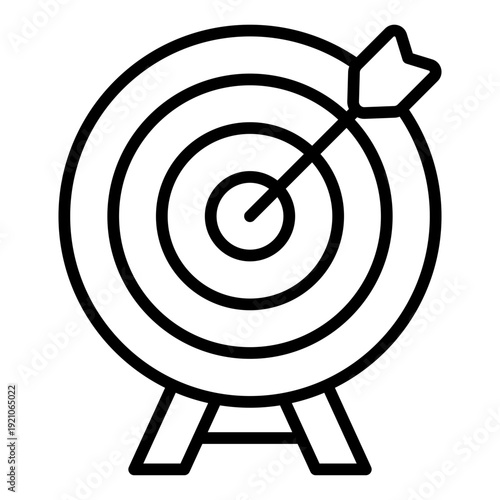 archery target outline icon. shooting aim board. sport objective. training activity
