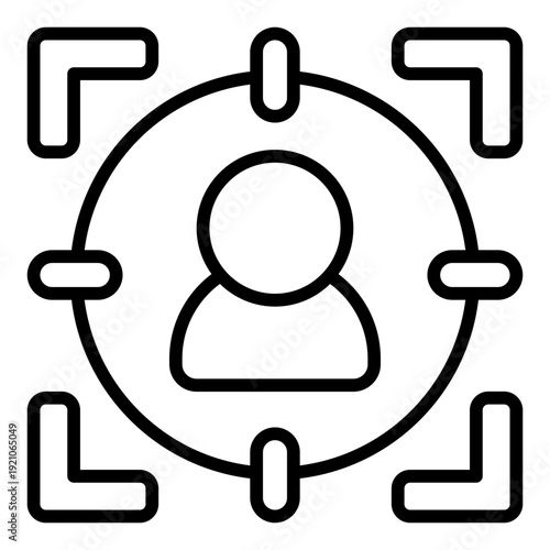 user targeting outline icon. customer aim focus. segmentation indicator. digital marketing