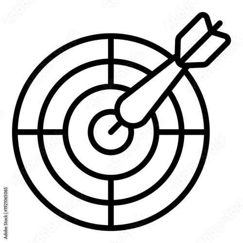 target outline icon dart. sharp aim hit. accuracy indicator. competitive goal