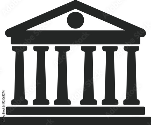 Classical Bank Building Icon Government Institution Symbol