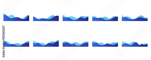 Abstract Modern Gradient Wavy Border Set