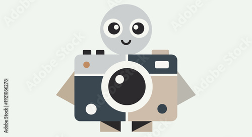 Cartoon Camera Character Illustration Design.