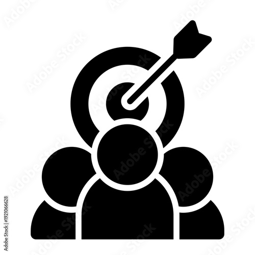 target audience glyph icon. user focus group. market direction. communication strategy