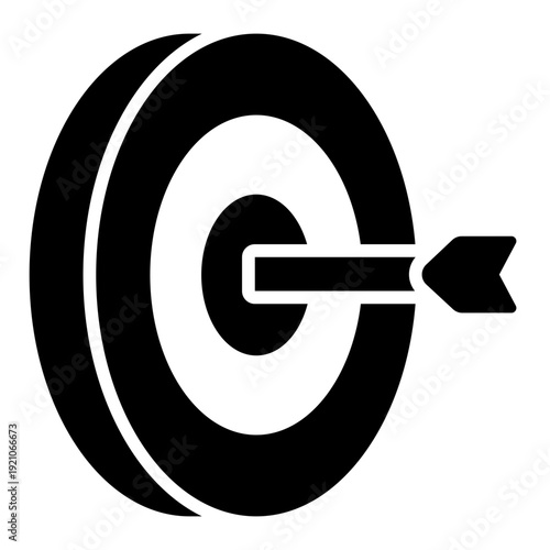 target glyph icon. focused aim mark. objective indicator. business strategy