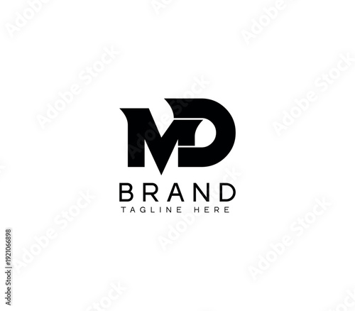 Creative MD logo design. Letter MD logo design vector