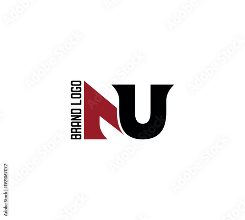 Creative NU logo design. Letter NU logo design vector