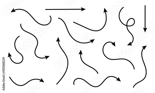 A collection of hand drawn arrows in various styles and directions for design and illustration purposes . Vector Illustration .EPS 10 .