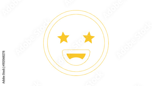 star eyed emoji icon a cheerful yellow graphic conveying joy success and positive feedback for digital media.