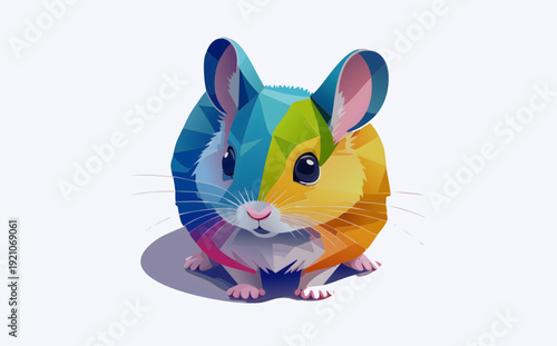 Chinchilla Vibrant Low Poly Geometric Illustration