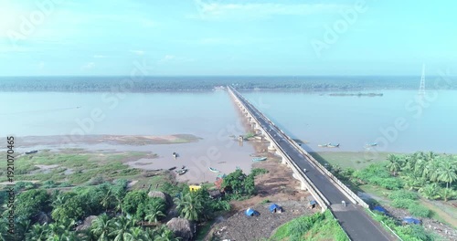 Wallpaper Mural Aerial view of Bridge Through River India Torontodigital.ca